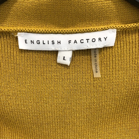 English factory mustard, striped mix media cardigan - Picture 8 of 13
